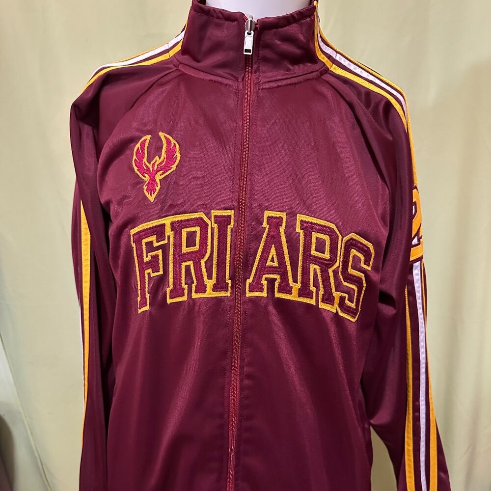 Father Duenas Friars Men's Maroon Track Jacket Size Large Guam Guahan Hafa Adai